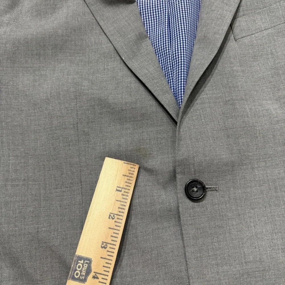 Banana Republic Tailored Fit Blazer 42R Gray‎ Sport Coat Gingham Lined